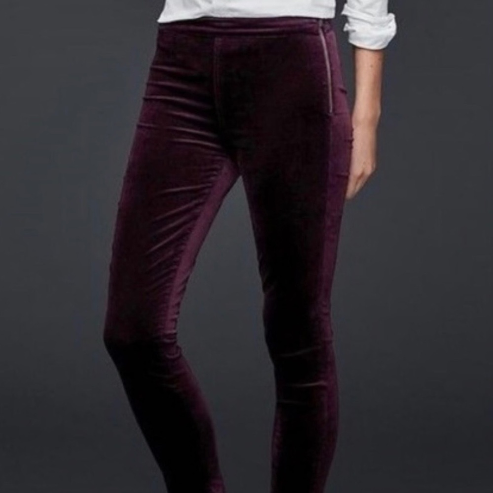 Gap side zip velvet leggings